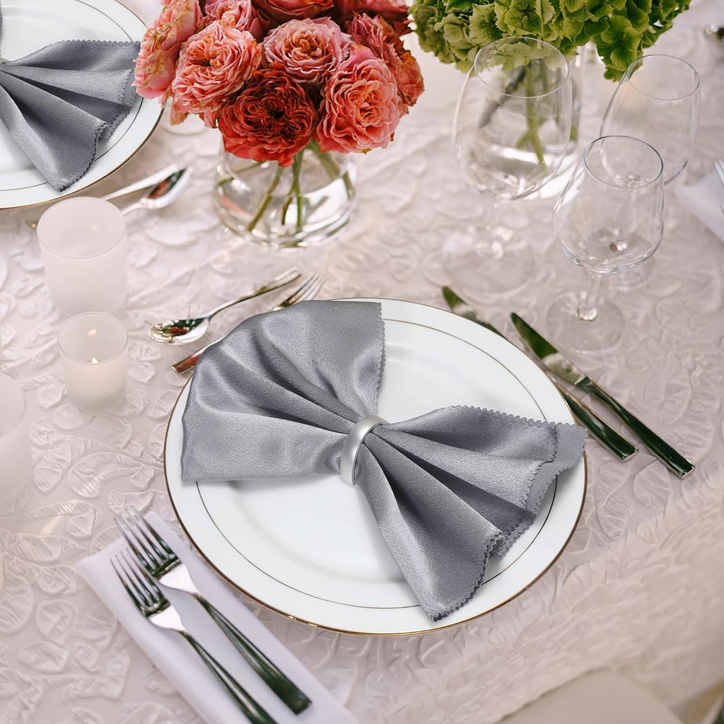 Metal Silver Napkin Rings for Fall Thanksgiving Christmas - Set of 48