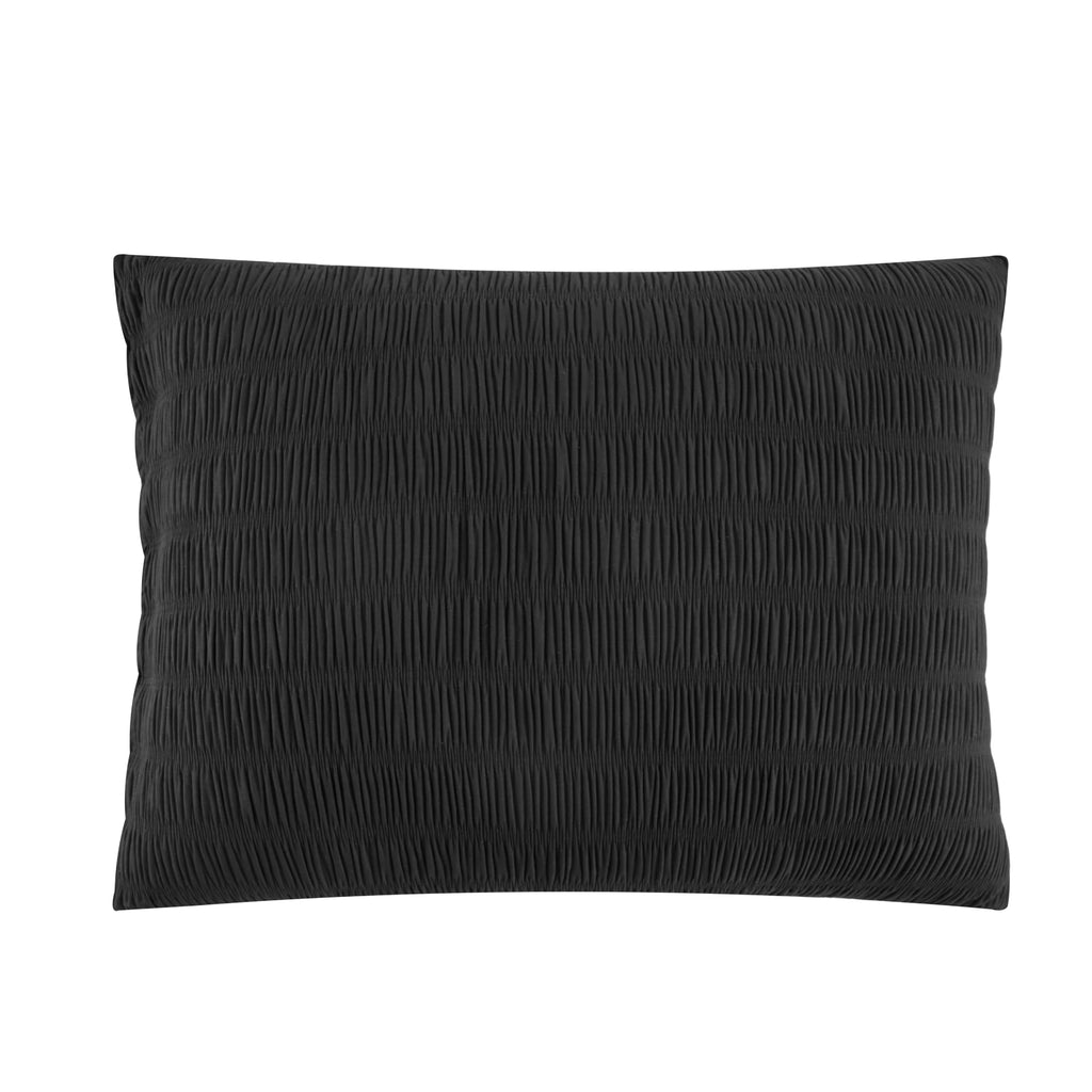 3-Piece Seersucker Comforter Set, Black Bedding, Ultra Soft, Lightweight & All-Season Comforter with