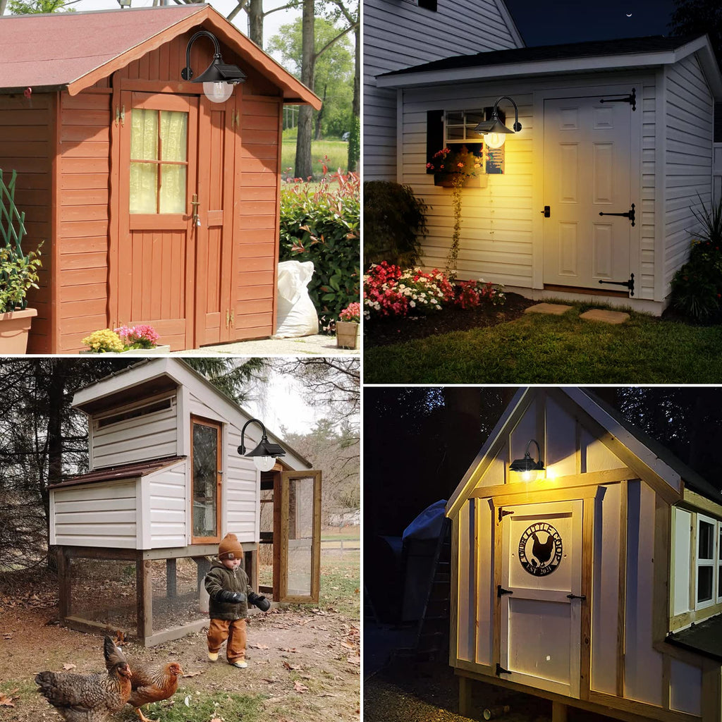 Solar Barn Light Outdoor with 3 Lighting Modes & Motion Sensing, Wall Mount Vintage Light, Waterproof Wall Light for