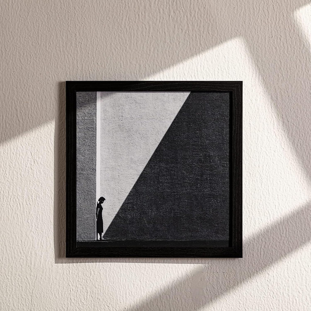 Picture Frames Set of 9, 12x12 in, Acrylic Cover, Black | Display Photo 8x8 with Mat or 12x12 without, Square Gallery