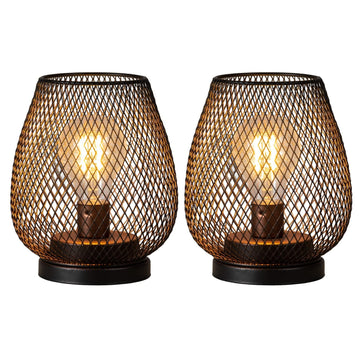 2 Pack Battery Operated Lamp Outdoor Table Lantern, LED Table Lantern with Timer Mode, Vintage Decorative Lights