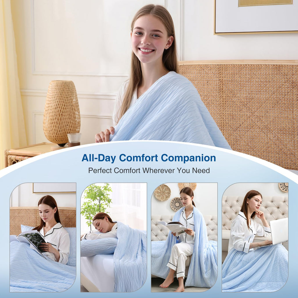 Cooling Comforter, King/Cali King - Reversible Lightweight Blanket for Hot Sleepers & Night Sweats, Breathable