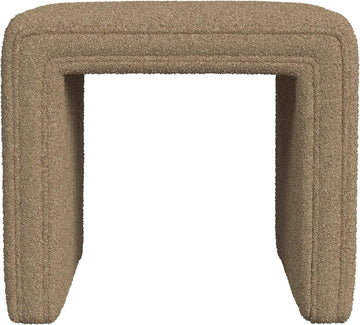 19" Modern Channel Tufted Ottoman - Brown Boucle