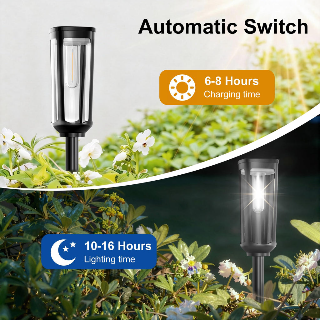 Solar Pathway Lights Outdoor Waterproof, 6 Pack Solar Walkway Lights