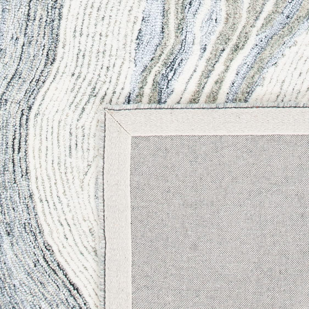 Fifth Avenue Area Rug - 10' x 14', Grey & Ivory, Handmade Mid-Century Modern Abstract New Zealand Wool