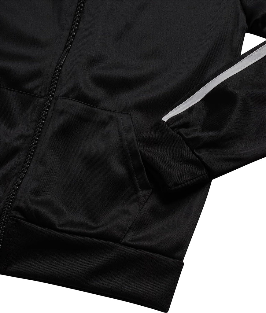 Boys Tracksuit Set - 3 Piece Breathable Tricot Zip Up Sweatshirt Athletic Graphic Tees & Jogger Sweatpants