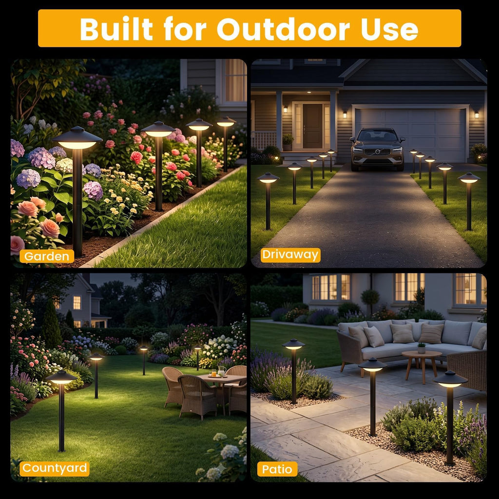 6 Pack Low Voltage Pathway Lights LED Garden Lights Warm White