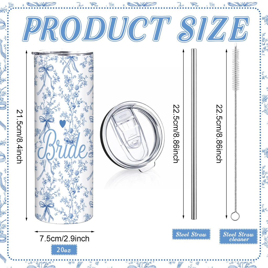 3 Pcs White Blue Bride Gifts Bride to Be Bachelorette for Women