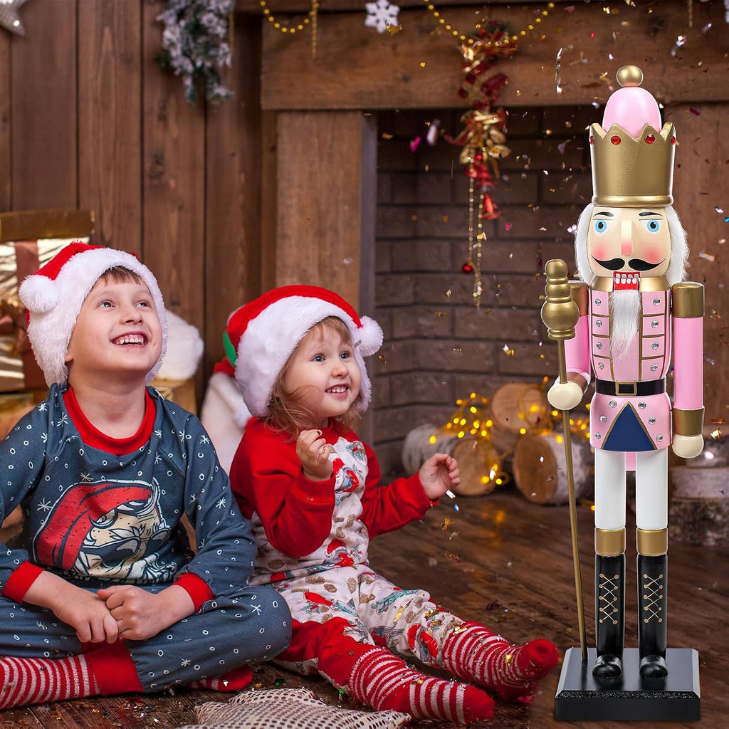36 Inch Large Pink Christmas Nutcracker Decoration Wooden Soldier
