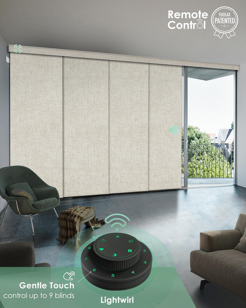 Hardwired Smart Sliding Panels, Custom Motorized Panel Track Blinds