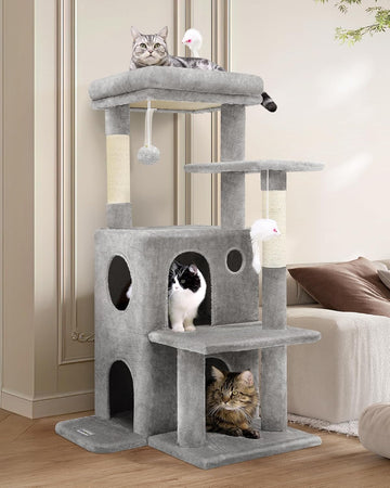 Cat Tree Tower for Indoor Cats, 50-inch Adult Cat Tree House for Large Adult Cats with Steps, Scratching Post