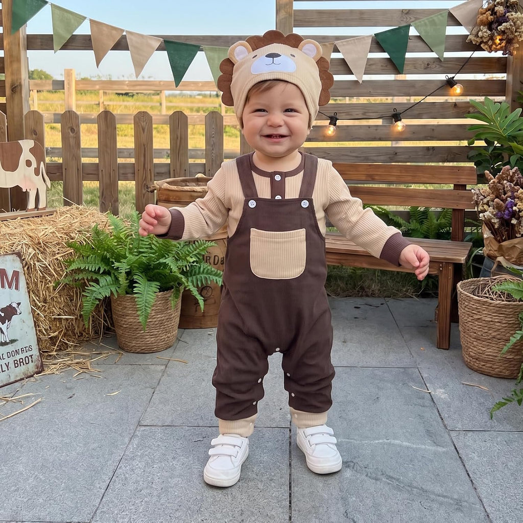 Baby Boy Clothes Corduroy Overalls & Knit Romper Fall Winter Outfits