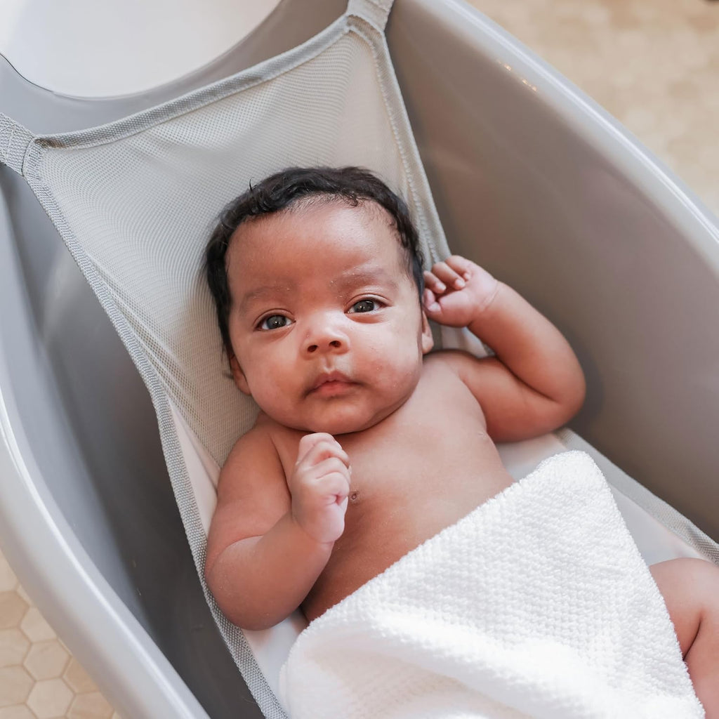 Baby Basics Infant Bath Tub with Air Mesh Sling, Adjustable Baby Bathtub for Newborn to Toddler, Baby Bath Seat