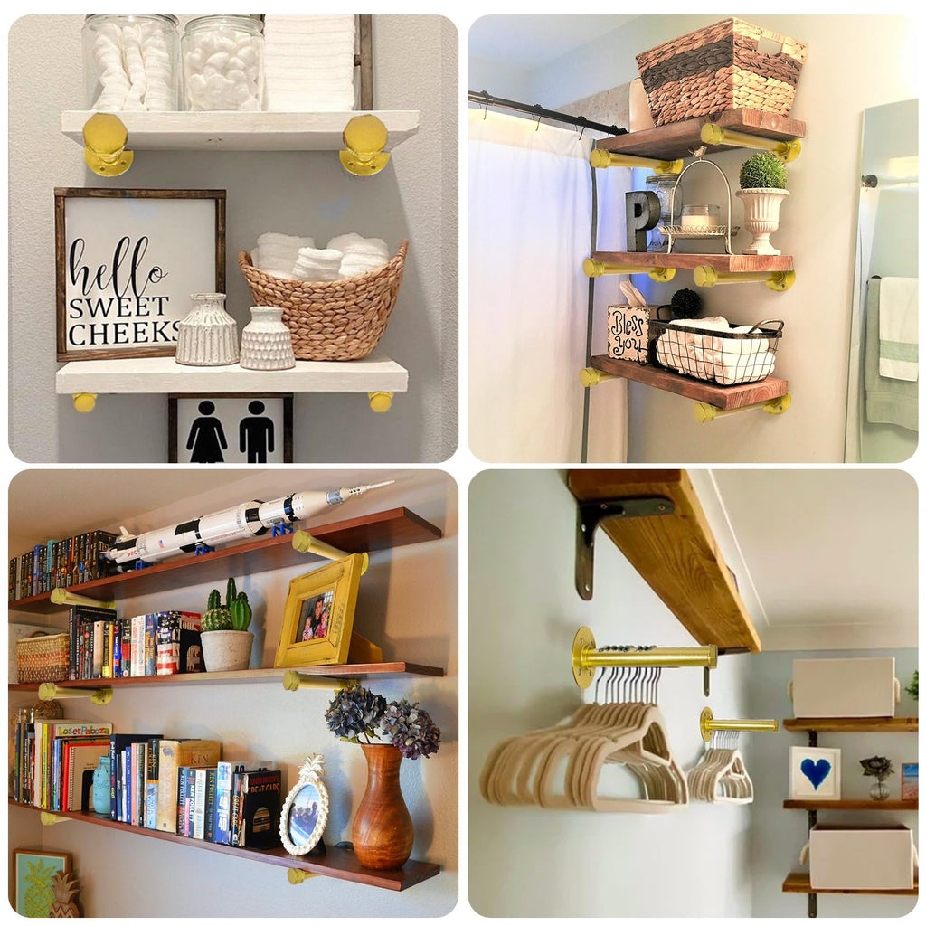 12 Inch Industrial Pipe Clothes Bars, Heavy Duty Wall Mounted Clothes Rack for Hanging Clothes, Closet & Laundry Room