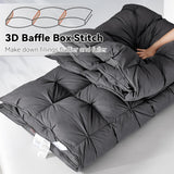 Premium Down Comforter Queen, Luxurious All Season Duvet Insert with Cotton Blended Fabric