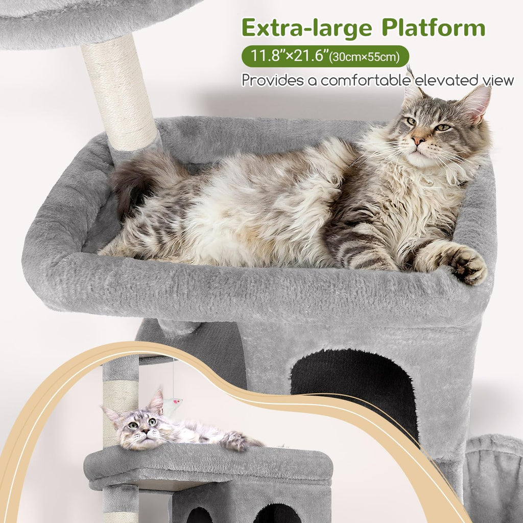 Heavy Duty Cat Trees for Large Cats 20 lbs+, Light Grey