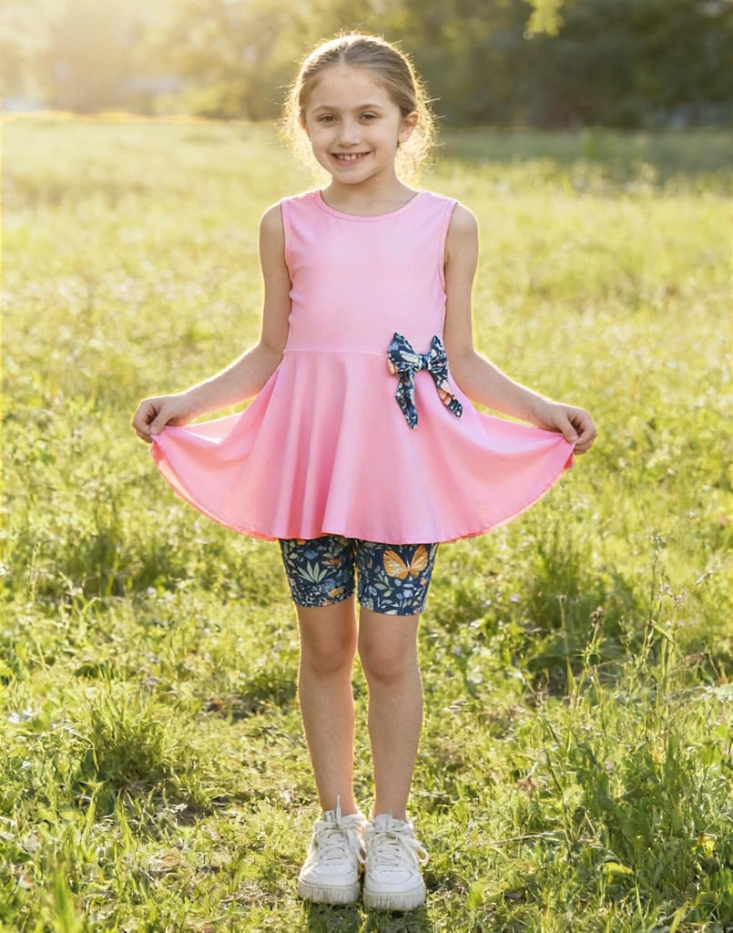 Toddler Girl Summer Clothes Sleeveless Top Dress Bike Shorts Set