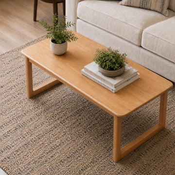 100% Solid Wood Tatami Table, Japanese Floor Coffee Table (Natural, 31.5'')