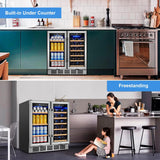 30" Wine and Beverage Refrigerator - Dual Zone Wine and Beverage Cooler