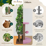 Cat Tree with Leaves - Stable & Space-Saving Design - 4 Scratch Levels & 5 Scratching Posts