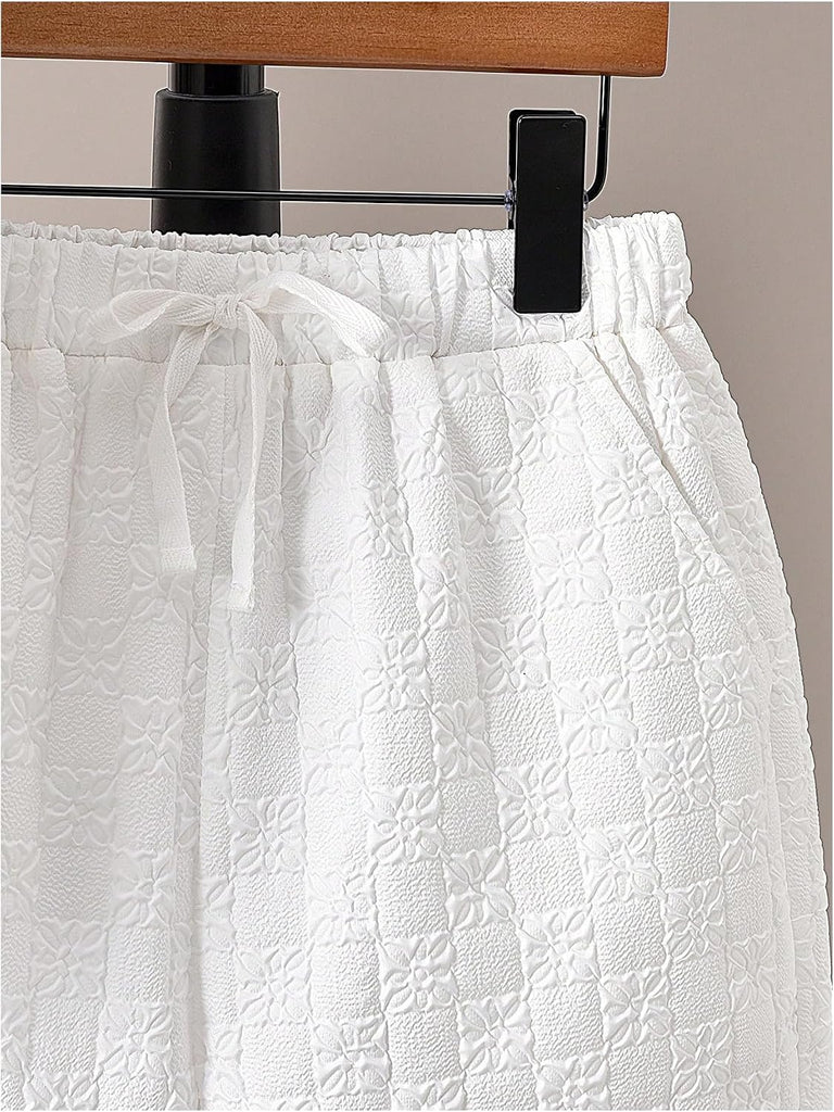 Boys 2 Piece Beach Vacation Textured Linen Button Down Outfit