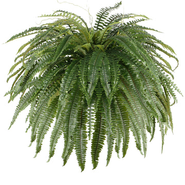Single Silky 50" Artificial Fern Plant, Large Fake Fern with 100Fronds, Realistic Faux Boston Fern Bush for Outdoors