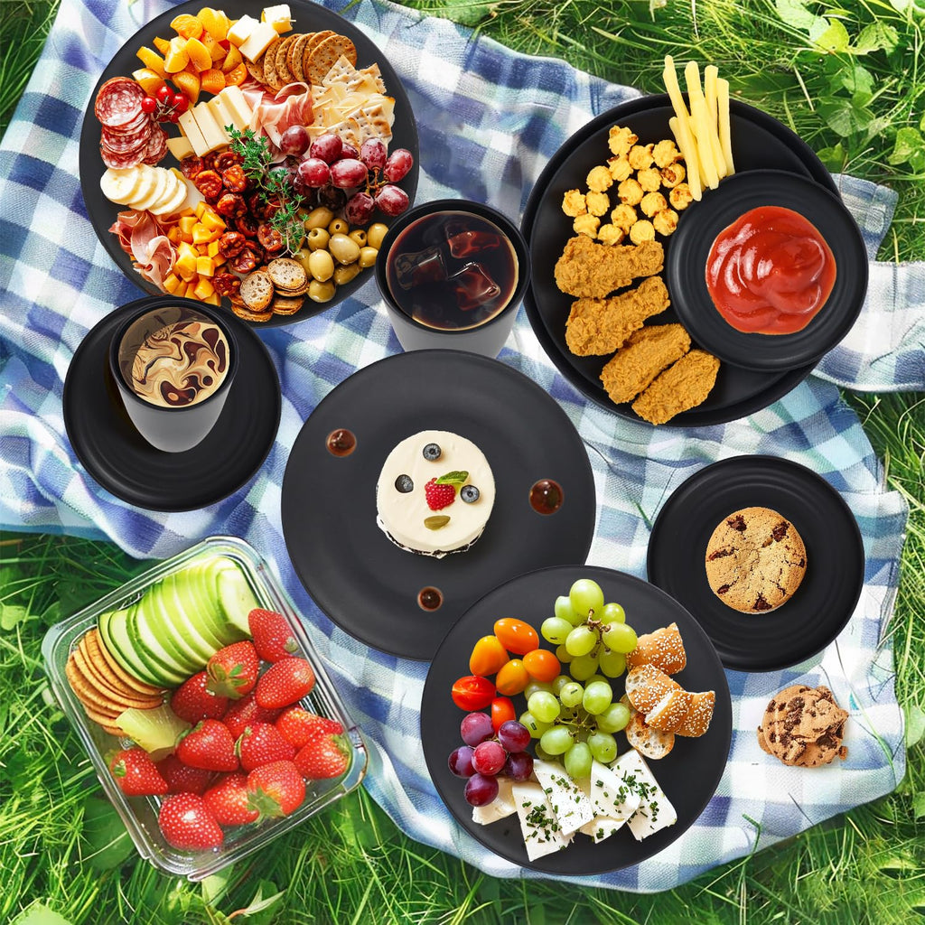 Wheat straw dinnerware sets of 40-10 inches plates, 9 inches plates, 6inches snack plate, 26oz bowls, 12oz cups