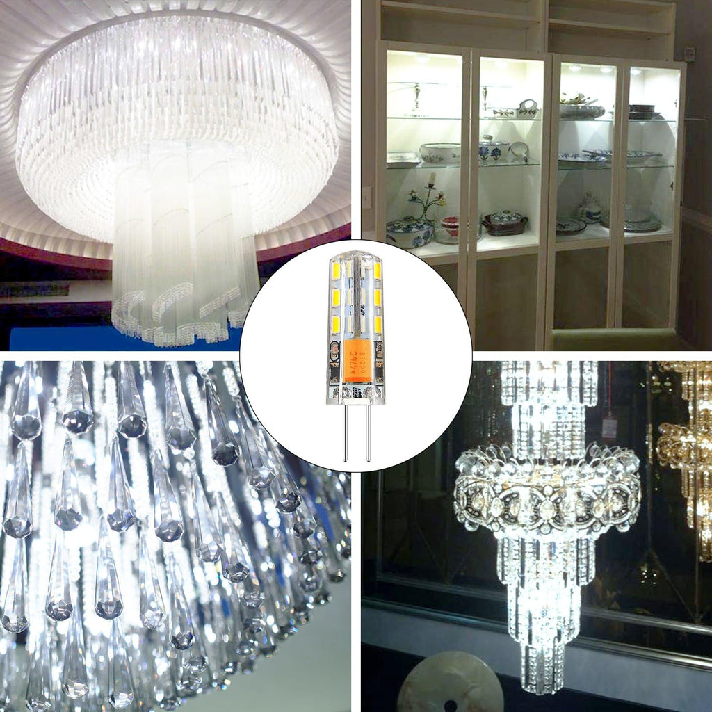 10pcs G4 LED Bulb JC Bi-Pin Base Lights 1.5 Watt AC DC 12V 10W-20W T3 Halogen Bulb Replacement Landscape Bulbs(White