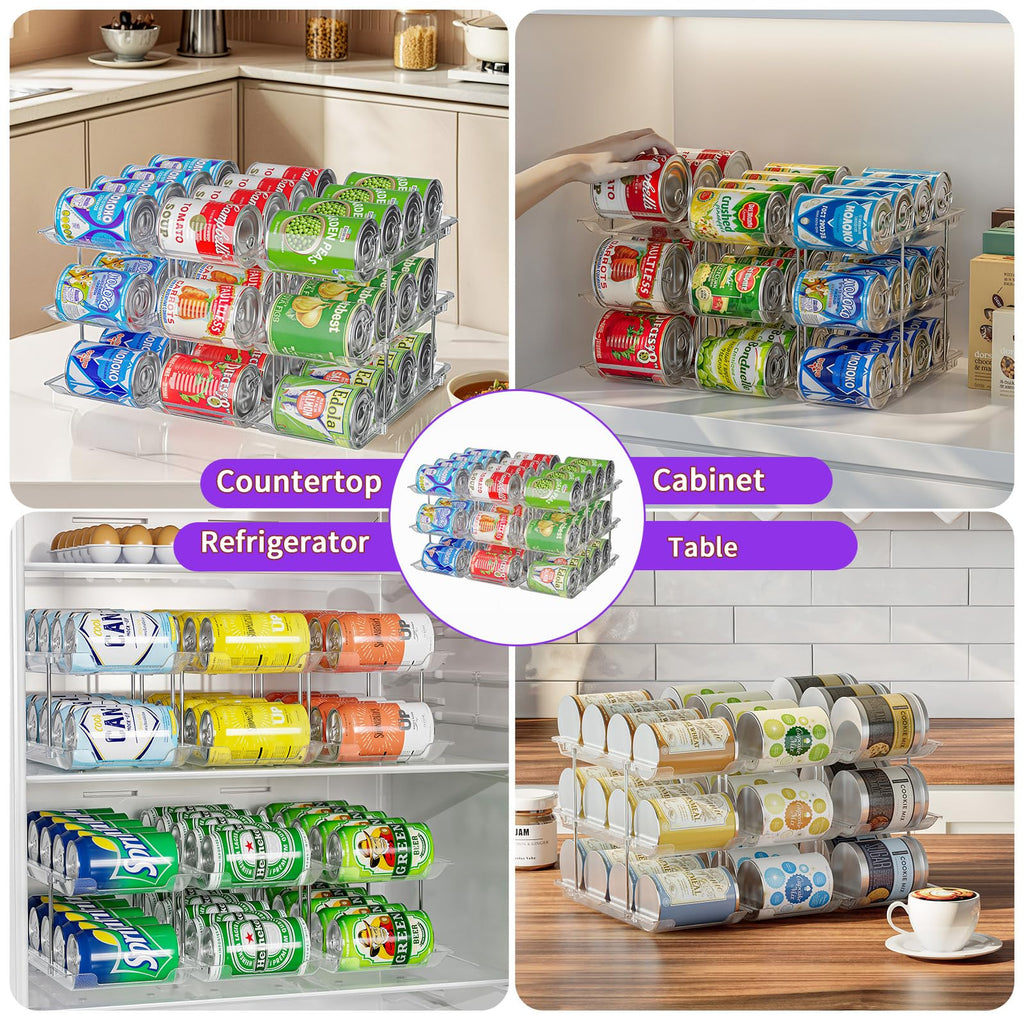 Can Organizer for Pantry, 3-Tier Combinable Can Rack