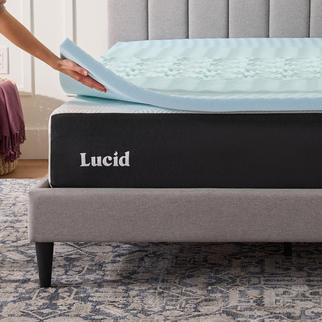 2 Inch Gel Memory Foam Mattress Topper, Queen size - 5 Zones - Cooling Gel Infusion - CertiPur Certified Foam