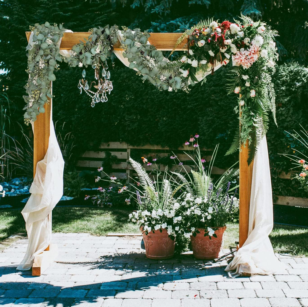 Eucalyptus Garland Artificial Greenery Vines with White Buds