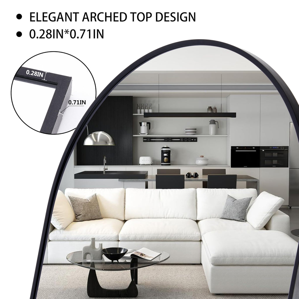 Arched Full Length Mirror, Floor Mirror with Stand, 59"x16" Large Mirror, Wall Mirror Full Length, Body Floor Mirror