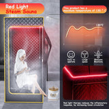 Red Light Portable Steam Sauna for Home, Infrared Sauna for Relaxation,Detoxification,1300W 3L Steamer