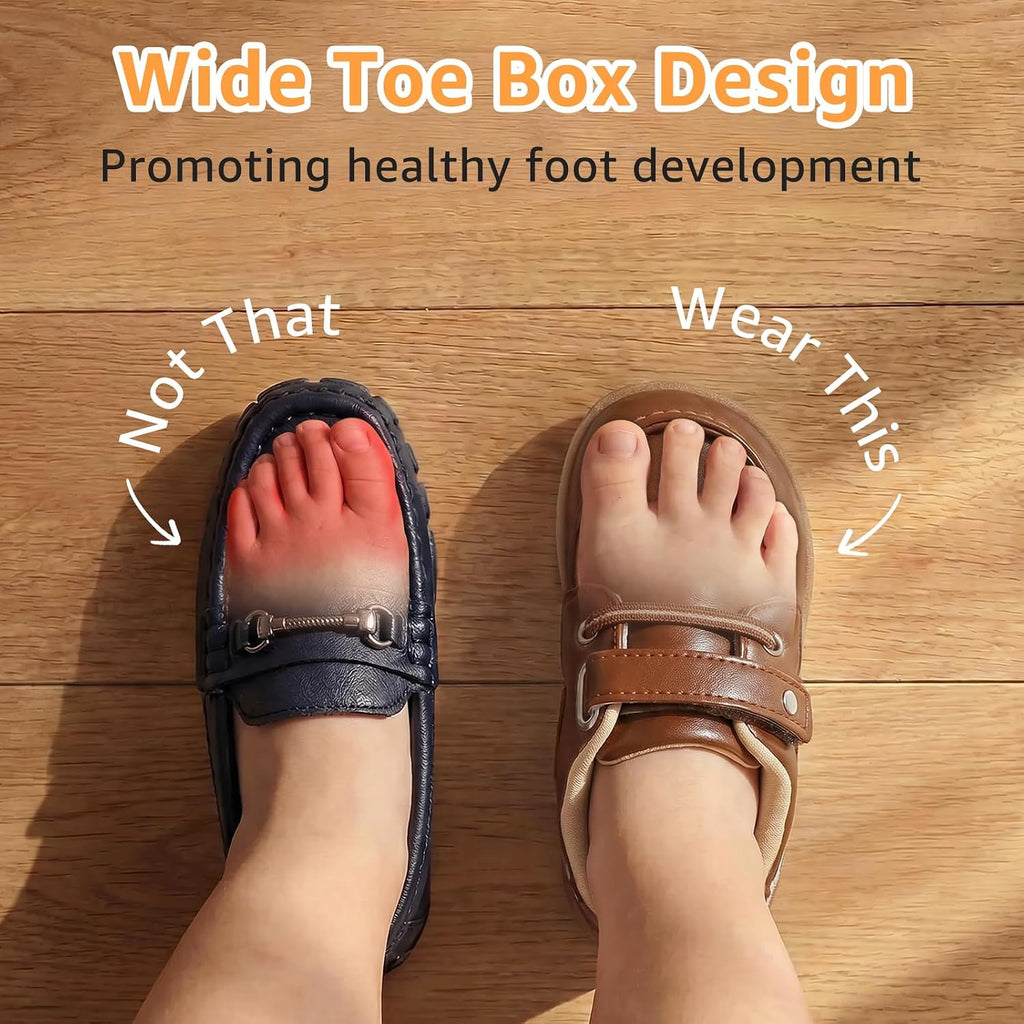 Toddler Dress Shoes Boys Wide Toe Box Loafers Boat for School Church