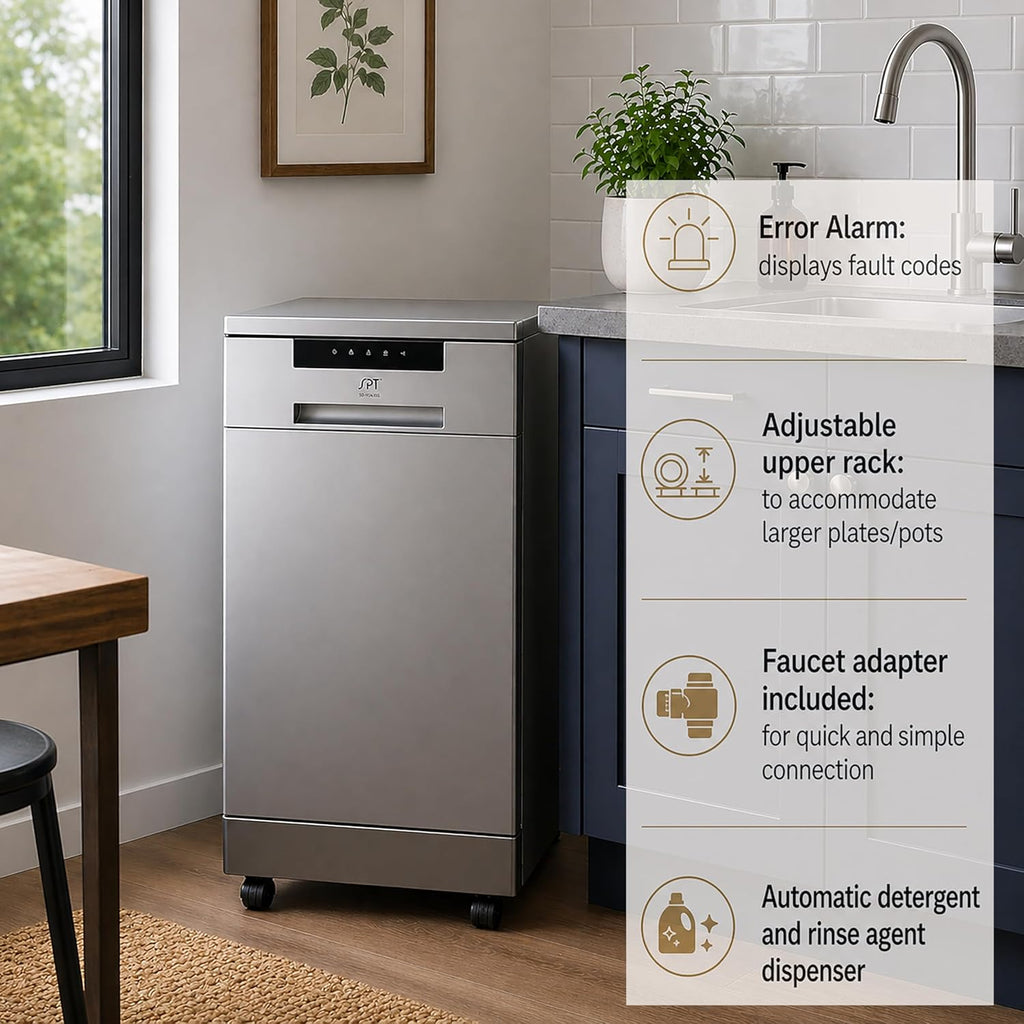 SD-9263SSC: 18″ Portable Dishwasher with - Stainless Steel