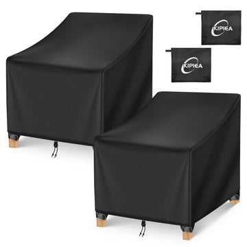 Waterproof Winter 2 Pack - Heavy Duty Lawn Outdoor Furniture Chair Covers with Anti UV and No Tears, No Fading