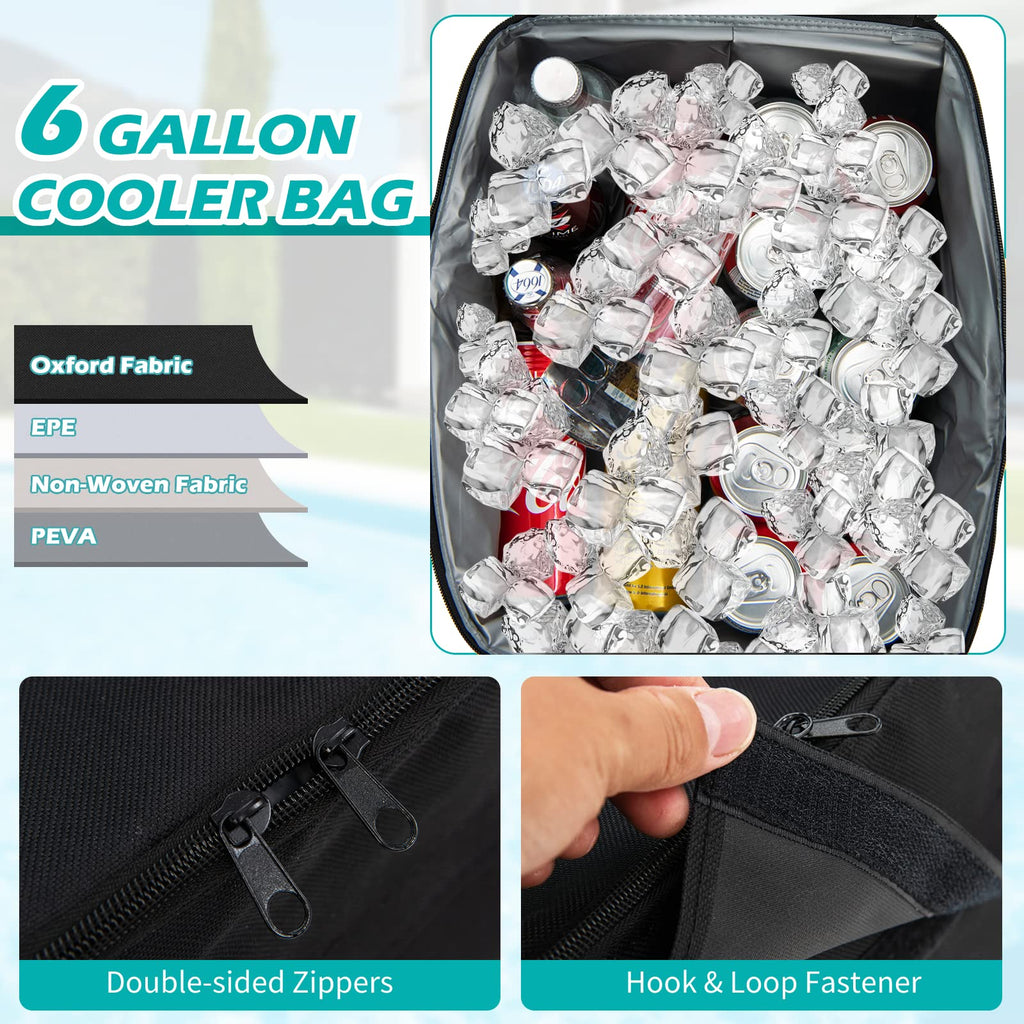 2 Person Porch Swing with Cooler Bag, Turquoise