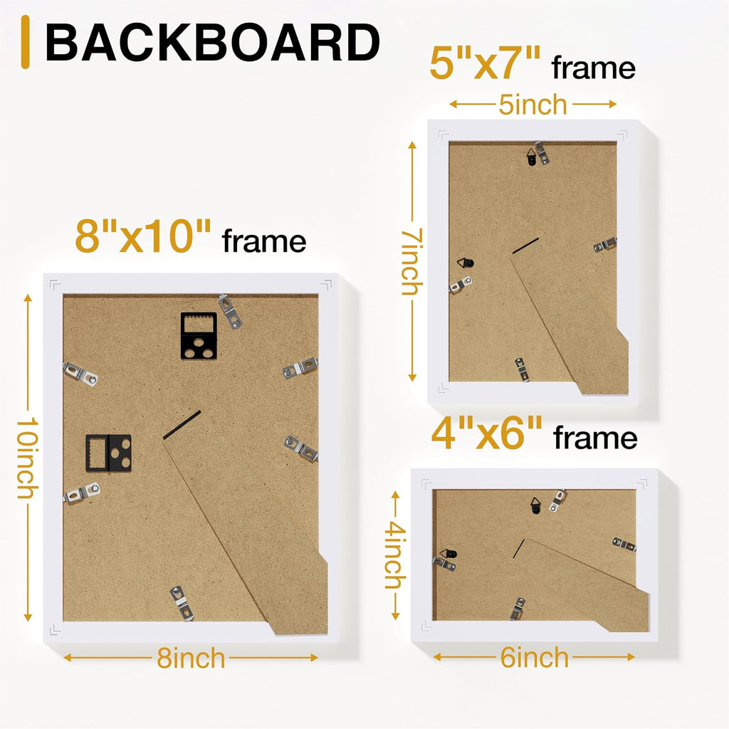 12 Pack Picture Frames Collage Wall Decor, White | Gallery Wall Frame Set: 4pcs 8x10, 4pcs 5x7 & 4pcs 4x6 Photos for