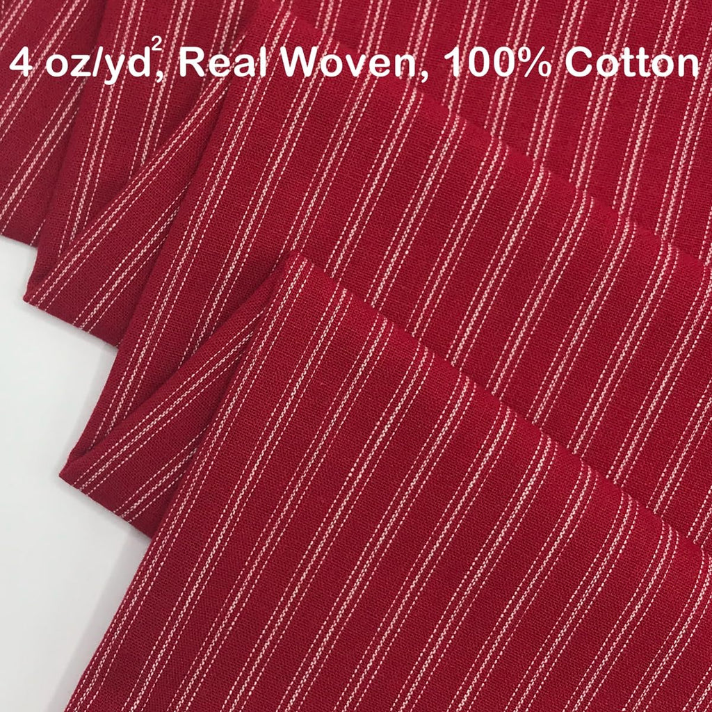 72x57 Inch Red Candy Cane Striped Fabric 100% Cotton