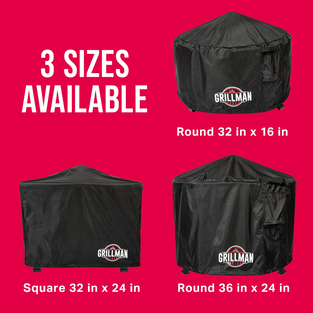 Round Waterproof Heavy Duty Fire Pit Cover, 16 x 32 Inch