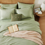 Queen Comforter Set - 7 Pieces Sage Green Soft Bed in a Bag Queen with Fitted Sheet, Flat Sheet, 2 Pillow Shams