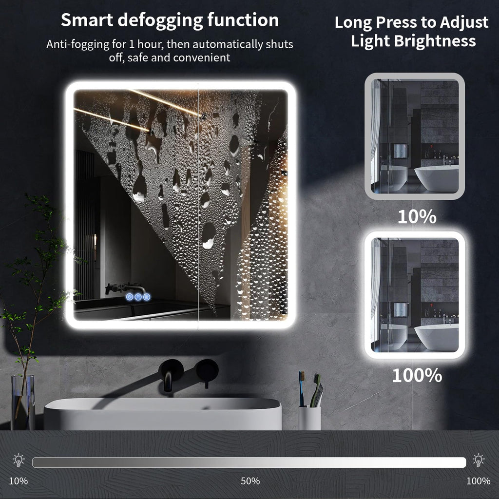 30 x 32 LED Bathroom Medicine Cabinet Mirror, Adjustable Shelves