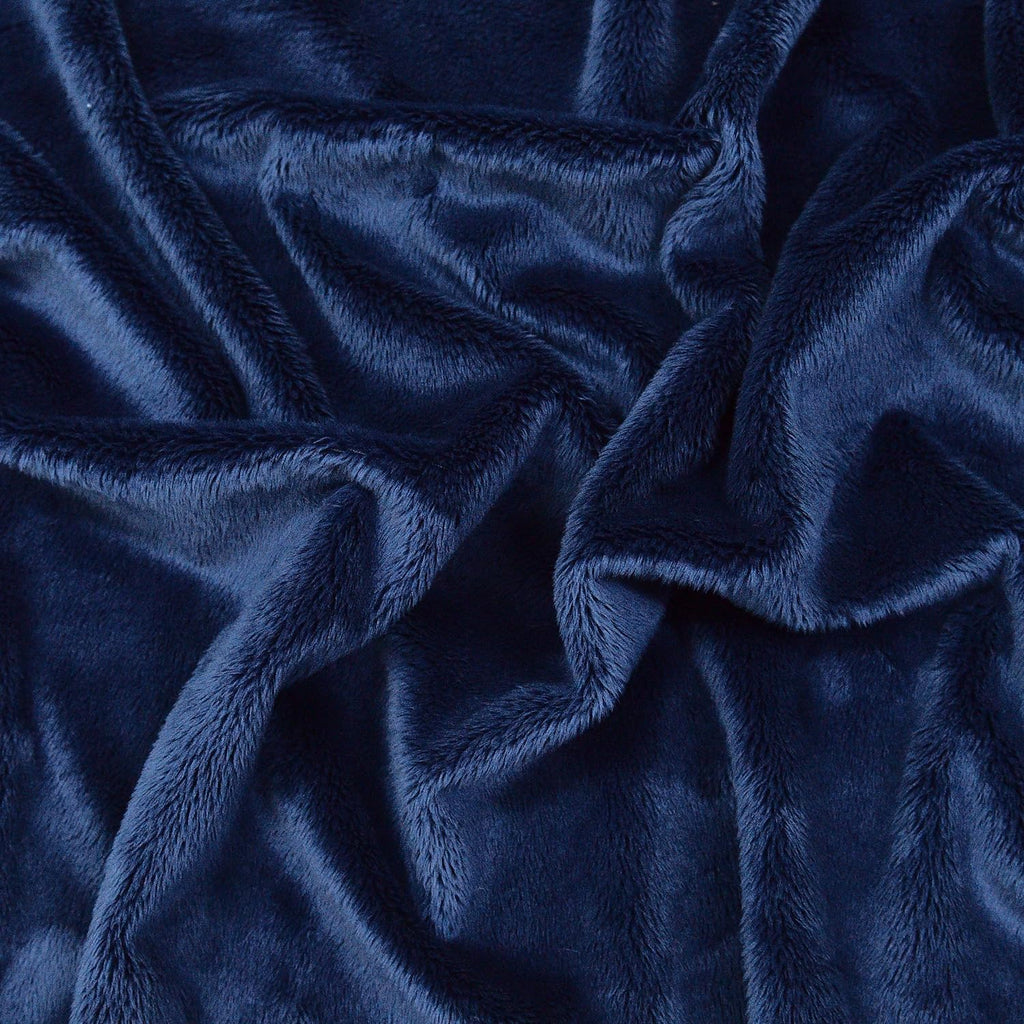 Navy Blue Super Soft Minky Fabric by The Yard, 36"x60"