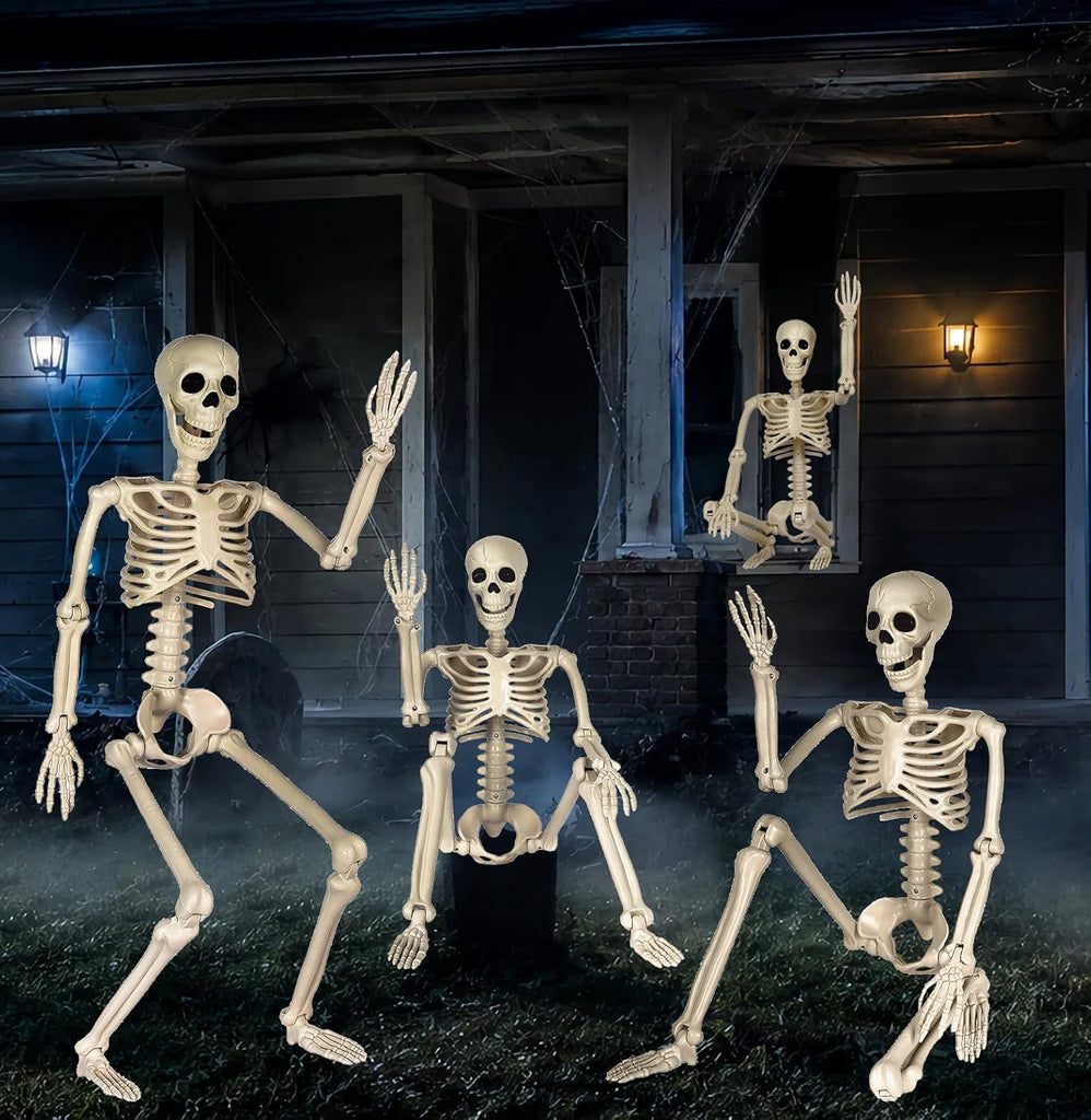 Halloween Decorations outdoor, 2Pack 36" halloween-Skeletons Decoration indoor-3ft Life Size Human Plastic Skeleton