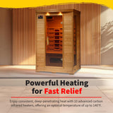 HEATWAVE Coronado 2 Person Hemlock Low EMF Infrared Wood Sauna for Home & Indoor Relaxation