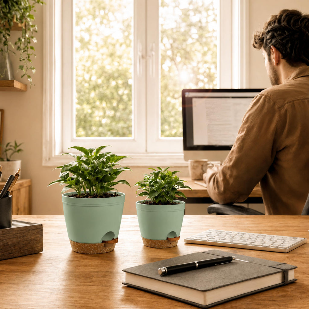Self Watering Pots for Indoor Plants 6.8"/6.4"/5.9"/5.5"/4.9" Set of 10, Planters for Indoor Plants, Small Multi-Size