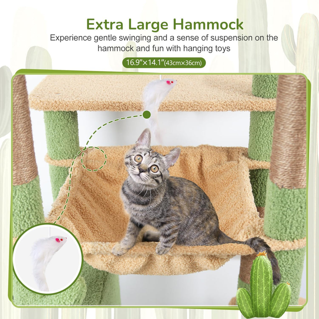 Pro Cactus Heavy Duty Cat Tree Tower for Indoor Large Cats