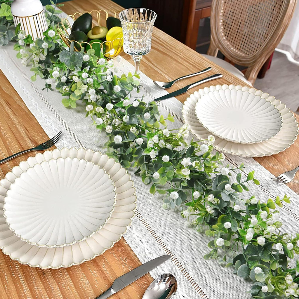 Fake Vines Eucalyptus Babys Breath Greenery Garland - Set of 4