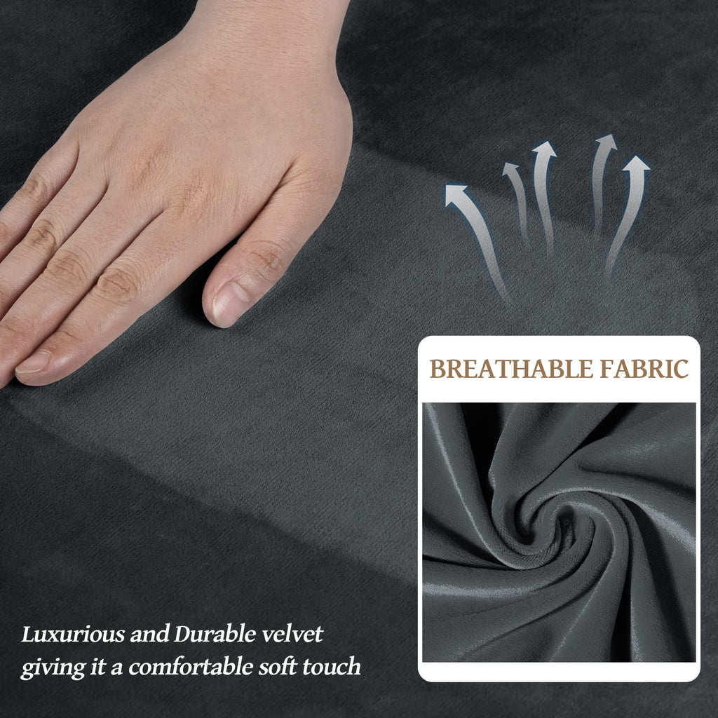 4 Pieces Couch Cover for Sofa Velvet Sofa Covers Washable, Dark Grey