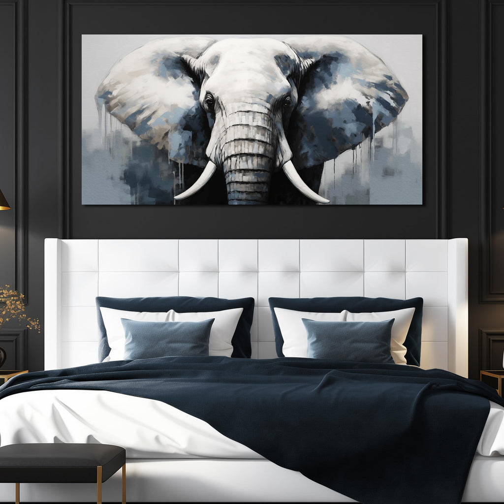 Large Elephant Head Canvas Print Wall Art